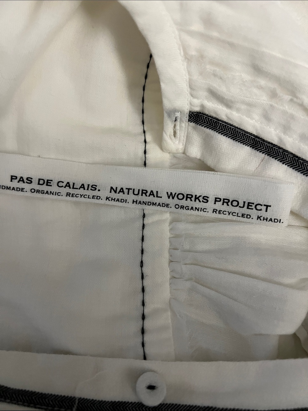 Pas De Calais Natural Works Project Cotton White Button Down Blouse Women’s 34 S - Picture 6 of 8